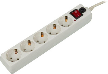 Удлинитель с сетевым фильтром 5х10м с заземл. 10А IP20 500SH-10-W CCA 2200Вт бел. BURO 992302