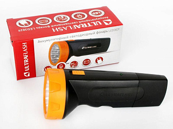 Фонарь LED 3829 (аккум. 220В черн./желт. 9 LED SLA пласт. коробка) Ultraflash 11240 Фонарь LED 3829 (аккум. 220В черн./желт. 9 LED SLA пласт. коробка) Ultraflash 11240