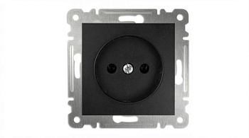 Розетка 1-м без заземл. СП 16А IP20 250В механизм Karea черн. Makel 57054022