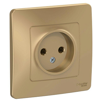 Розетка 1-м СП Blanca 16А IP20 250В без заземл. без защ. шторок титан SchE BLNRS000014