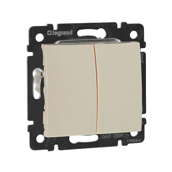 Механизм выключателя 2-кл. СП Valena 10А IP31 250В сл. кость Leg 774305