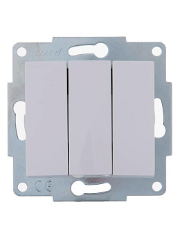 Механизм выключателя 3-кл. 1п СП Karina 10А IP20 бел. LEZARD 707-0288-109