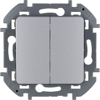 Механизм выключателя 2-кл. Inspiria 10А IP20 250В 10AX алюм. Leg 673622