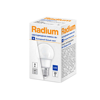 Лампа светодиодная RA Classic A40 5W/865 5Вт грушевидная матовая 6500К холод. бел. E27 420лм 220-240В FS1 RADIUM 4008597191602