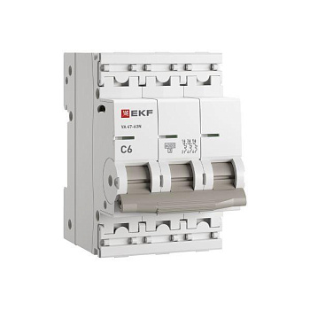 Выключатель автоматический 3P 6А (C) 6кА ВА 47-63N PROxima EKF M636306C