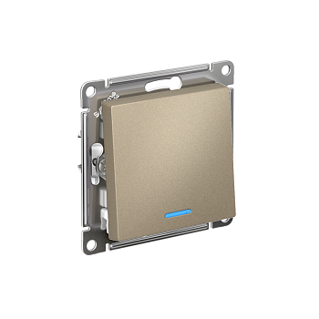 Механизм переключателя проходного 1-кл. СП AtlasDesign 10А IP20 (сх. 6а) 10AX с подсветкой шампань SchE ATN000563