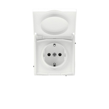 Розетка силовая KANT IP44 2P+E защ. шторки с крышкой бел. магнолия DKC 7000013