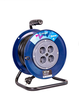 Удлинитель на катушке 4х30м 16А ПВС 2х1.5 Космос YKKsm30m-4g(16A)