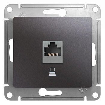 Розетка компьютерная 1-м Glossa RJ45 кат.5E механизм графит SchE GSL001381K Розетка компьютерная 1-м Glossa RJ45 кат.5E механизм графит SchE GSL001381K