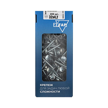 Саморез для тонкого метал. листа 4.2х32 (уп.200шт) коробка Tech-Krep 102142