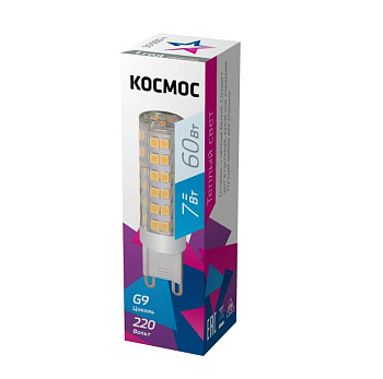Лампа светодиодная 7Вт 220В G9 4500К КОСМОС LksmLED7WG9C4500pc Лампа светодиодная 7Вт 220В G9 4500К КОСМОС LksmLED7WG9C4500pc