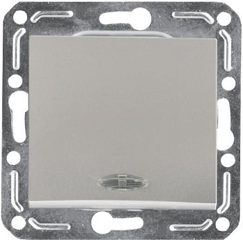 Выключатель 1-кл. СП V01-15-V12-М 10А IP20 с индикацией механизм серебр. Volsten 10027