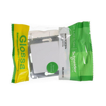 Механизм кнопки нажимной 1-кл. СП Glossa 10А IP20 (сх. 1) 10AX бел. SchE GSL000115