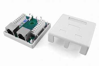 Розетка компьютерная 2-м ОП Dual IDC SB1-2-8P8C-C5e-SH-WH RJ45 (8P8C) кат.5E экранир. Hyperline 430233 Розетка компьютерная 2-м ОП Dual IDC SB1-2-8P8C-C5e-SH-WH RJ45 (8P8C) кат.5E экранир. Hyperline 430233