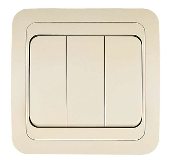 Выключатель 3-кл. 3п СП Mimoza 10А IP20 крем./крем. Makel 25091