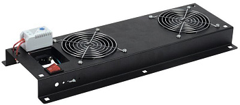 Панель вентиляторная с выключателем и термостатом 2 мод. черн. ITK FM05-22M 