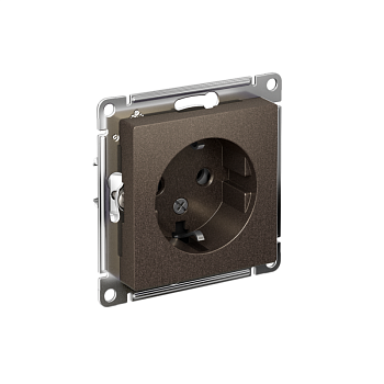 Механизм розетки 1-м СП AtlasDesign 16А IP20 с заземл. мокко SchE ATN000643