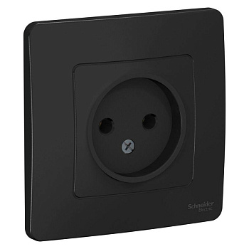 Розетка 1-м СП Blanca 16А IP20 250В без заземл. без защ. шторок антрацит SchE BLNRS000016