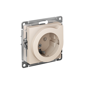Механизм розетки 1-м СП AtlasDesign 16А IP20 с заземл. защ. шторки с выталк. вилки беж. SchE ATN000247