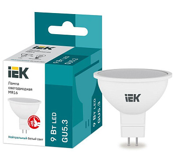 Лампа светодиодная MR16 софит 9Вт 230В 4000К GU5.3 IEK LLE-MR16-9-230-40-GU5 Лампа светодиодная MR16 софит 9Вт 230В 4000К GU5.3 IEK LLE-MR16-9-230-40-GU5