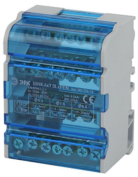 Шины на DIN-рейку NO-224-15 в корпусе (кросс-модуль) ШНК 4х7 3L+PEN (74/1554) ЭРА Б0043933 