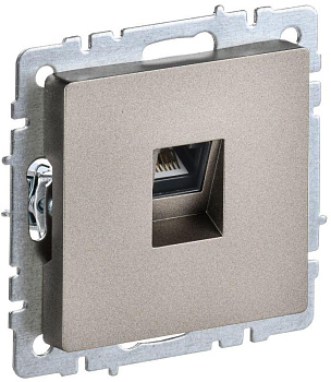 Розетка компьютерная СП RJ45 кат.5E BRITE РК10-БрШ шампань IEK BR-K10-1-K37 Розетка компьютерная СП RJ45 кат.5E BRITE РК10-БрШ шампань IEK BR-K10-1-K37
