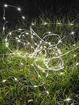Гирлянда светодиодная 100LED 10м на солнечной батарее аккумулятор NI-MH 300мА.ч КОСМОС KOC_SOL197