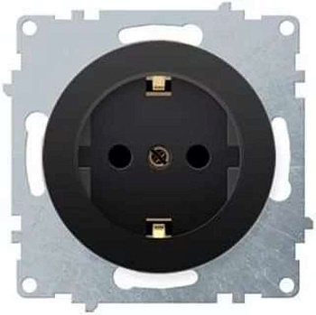 Розетка 1-м СП Florence 16А IP20 с заземл. на винтах механизм черн. (1E10201303) OneKeyElectro 2172811