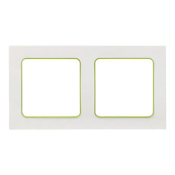 Рамка 2-м Стокгольм бел. с линией цвета зел. PROxima EKF EXM-G-303-20