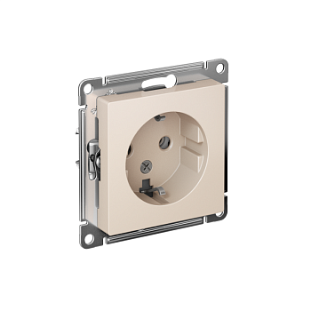 Механизм розетки 1-м СП AtlasDesign 16А IP20 с заземл. беж. SchE ATN000243