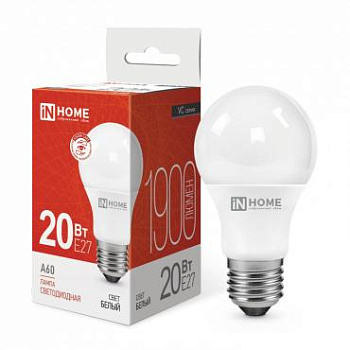 Лампа светодиодная LED-A60-VC 20Вт 230В E27 4000К 1800лм IN HOME 4690612020303