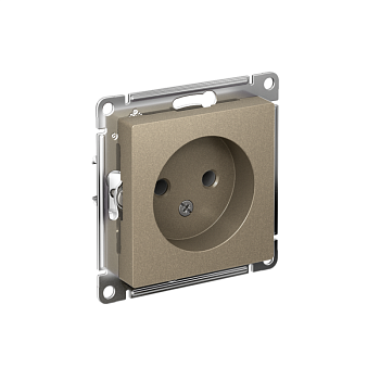 Механизм розетки 1-м СП AtlasDesign 16А IP20 без заземл. шампань SchE ATN000541
