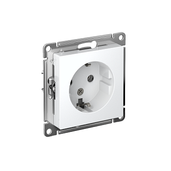Механизм розетки 1-м СП AtlasDesign 16А IP20 с заземл. бел. SchE ATN000143