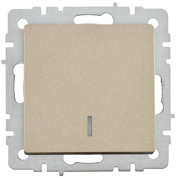 Выключатель 1-кл. СП BRITE ВС10-1-1-БрШ 10А с инд. шампань IEK BR-V10-1-10-K37