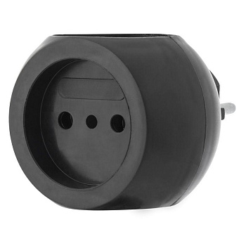 Тройник электрический "Шар" 220В 6А черн. REXANT 11-1063-1