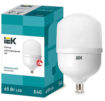 Лампа светодиодная HP 65Вт 230В 4000К E40 IEK LLE-HP-65-230-40-E40 Лампа светодиодная HP 65Вт 230В 4000К E40 IEK LLE-HP-65-230-40-E40
