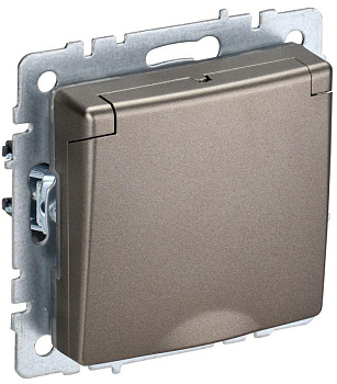 Розетка BRITE РСбш10-3-БрШ 16А IP20 с заземл. защ. шторки с крышкой шампань IEK BR-R16-16-K37 Розетка BRITE РСбш10-3-БрШ 16А IP20 с заземл. защ. шторки с крышкой шампань IEK BR-R16-16-K37