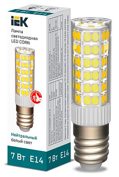 Лампа светодиодная CORN 7Вт капсула 4000К E14 230В керамика IEK LLE-CORN-7-230-40-E14 Лампа светодиодная CORN 7Вт капсула 4000К E14 230В керамика IEK LLE-CORN-7-230-40-E14