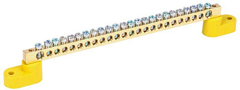 Шина PE "земля" ШНИ-6х9-24-У2-Ж на двух угловых изоляторах IEK YNN10-69-24C2-K05 