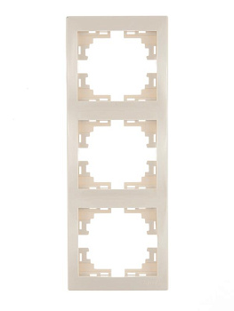 Рамка 3-м Mira вертикал. крем. LEZARD 701-0300-153
