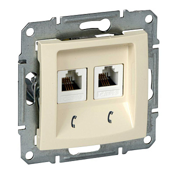 Розетка телефонная 2-м СП Sedna RJ11 механизм беж. SchE SDN4201147 Розетка телефонная 2-м СП Sedna RJ11 механизм беж. SchE SDN4201147