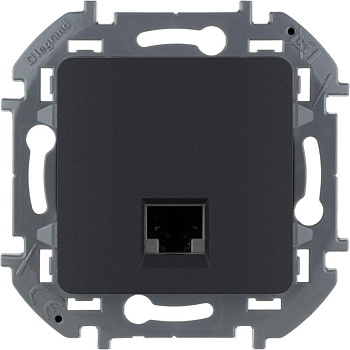 Механизм розетки информационной RJ45 Inspiria CAT.6 UTP антрацит Leg 673833 Механизм розетки информационной RJ45 Inspiria CAT.6 UTP антрацит Leg 673833