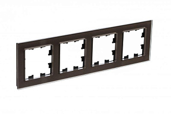 Рамка 4-м AtlasDesign Nature стекло мокко SchE ATN320604