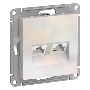 Механизм розетки компьютерной RJ45 2-м AtlasDesign CAT.5e жемчуж. SchE ATN000485 Механизм розетки компьютерной RJ45 2-м AtlasDesign CAT.5e жемчуж. SchE ATN000485