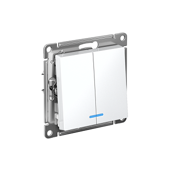 Механизм выключателя 2-кл. СП AtlasDesign 10А IP20 (сх. 5а) 10AX с подсветкой бел. SchE ATN000153