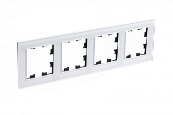 Рамка 4-м AtlasDesign Nature стекло бел. SchE ATN320104