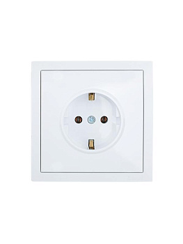 Розетка 1-мест. с/з ПБТ СП ZIMA безвинт. зажим бел. LEZARD 704-0288-122BQC