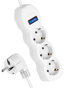 Удлинитель 3х5м с заземл. 10А IP20 с выкл. ПВС 3х0.75 Космос YKsm5m-3g-Z-V(10A)P