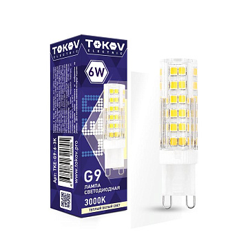 Лампа светодиодная 6Вт Capsule 3000К G9 220-240В TOKOV ELECTRIC TKE-G9-6-3K Лампа светодиодная 6Вт Capsule 3000К G9 220-240В TOKOV ELECTRIC TKE-G9-6-3K