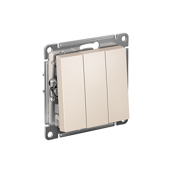 Механизм выключателя 3-кл. СП AtlasDesign 10А IP20 (сх. 1+1+1) 10AX беж. SchE ATN000231